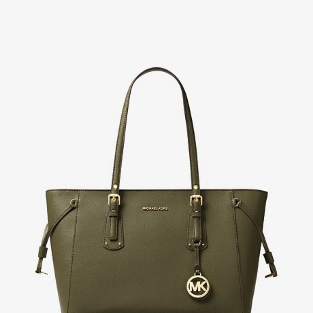 Michael Kors Voyager Medium Leather Tote -…
